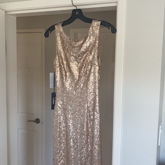 Lulus Exclusive Matte Rose Gold Sequin Maxi Dress - Picture 5 of 5